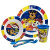 Patrulla Canina Micro 5 Pcs Set (Plate, Bowl, 260 Ml Glass And Cutlery) Paw Patrol Pup Power | Children'S Tableware