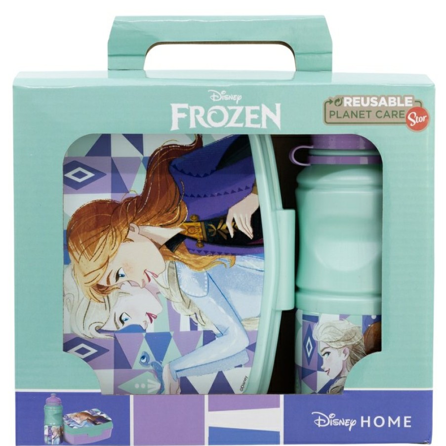 Frozen Back To School Set In Gift Box (380 Ml Sport Easy Hold Bottle And Rectangular Sandwich Bowl) Frozen Ice Magic | Sets