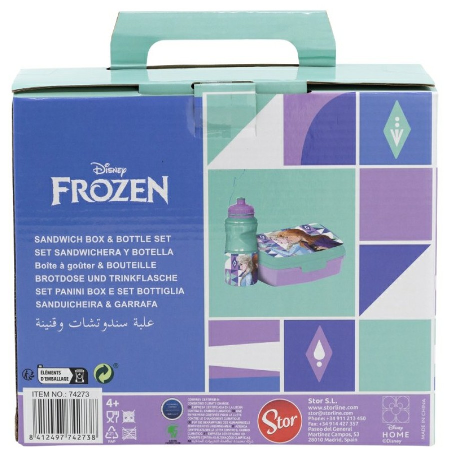 Frozen Back To School Set In Gift Box (380 Ml Sport Easy Hold Bottle And Rectangular Sandwich Bowl) Frozen Ice Magic | Sets