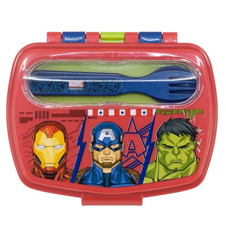 Avengers Avengers Invincible Force Rectangular Sandwich Bowl With Cutlery | Sandwich Makers