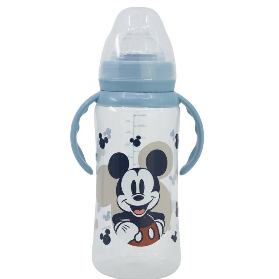 MicNew Mouse Wide Neck Bottle 360 Ml Silicone Neat 3 Positions With Handles Mickey Mouse Full Of Smiles | Baby Bottles - Accessories