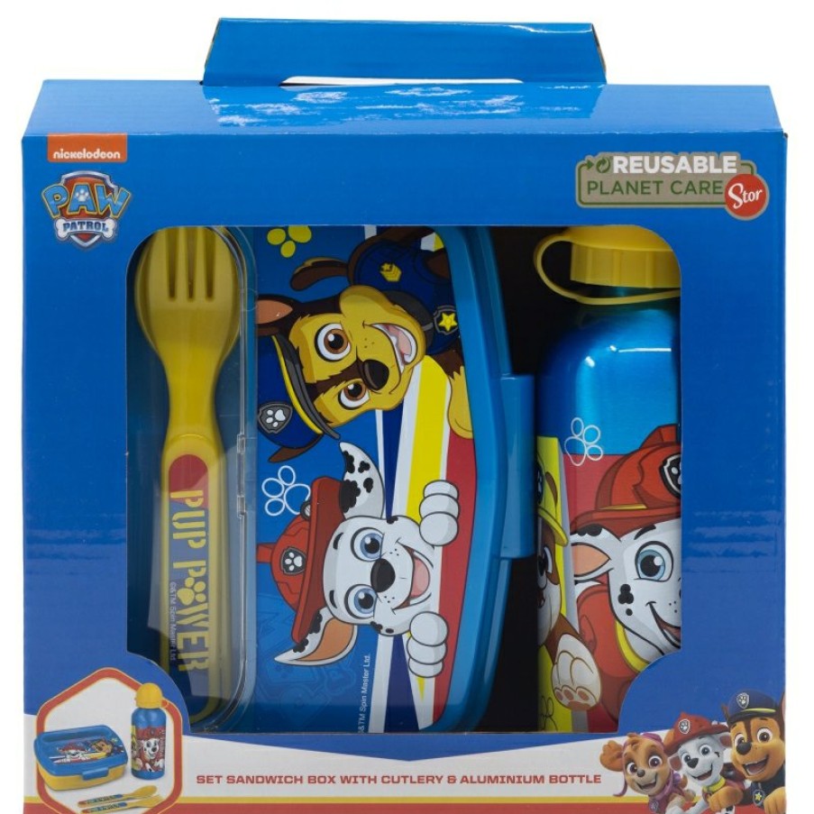 Patrulla Canina Urban Back To School Set 4 Pcs (400 Ml Aluminum Bottle And Sandwich Bowl With Cutlery) Paw Patrol Pup Power | Sets