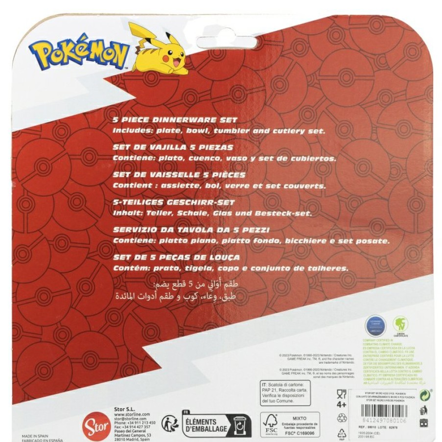 Pokemon Micro 5 Pcs Set (Plate, Bowl, 260 Ml Glass And Cutlery) Pokemon Distortion | Children'S Tableware