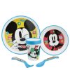 MicBest Mouse 5 Pcs Premium Two-Tone Non-Slip Set (Plate, Bowl, 260 Ml Glass And Cutlery) In Mickey Mouse Fun-Tastic Box | Children'S Tableware