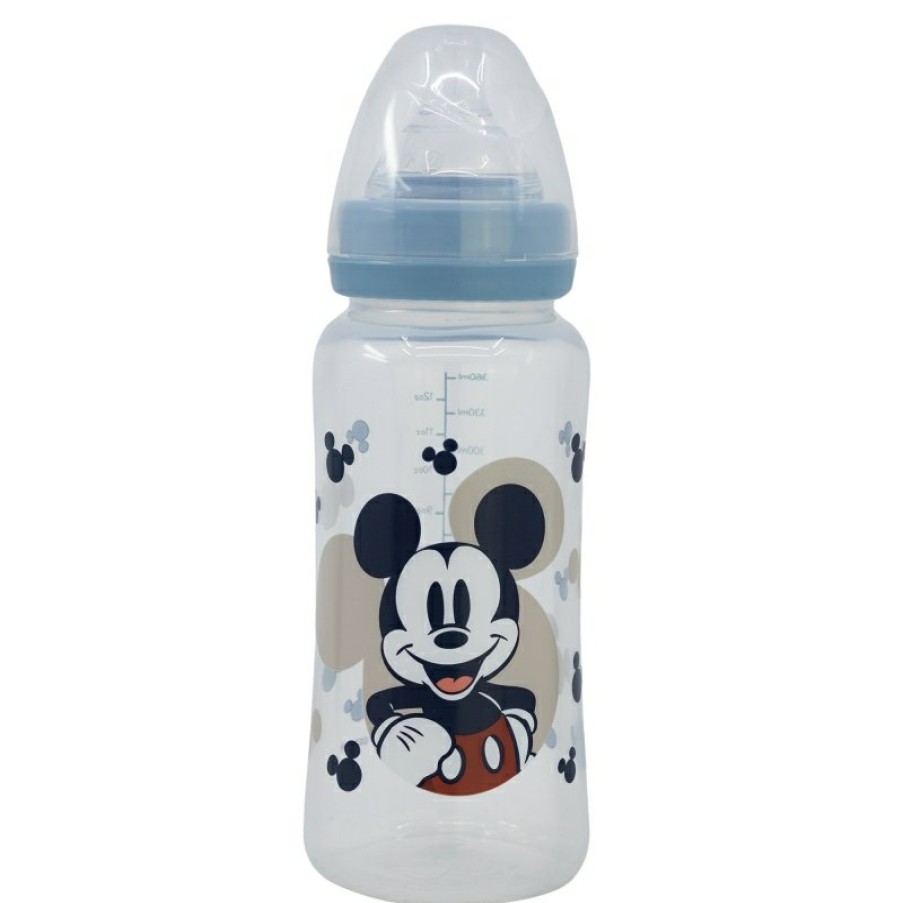 MicBest Mouse Wide Neck Bottle 360 Ml Silicone Teat 3 Positions Mickey Mouse Full Of Smiles | Baby Bottles - Accessories