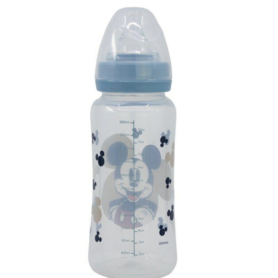 MicBest Mouse Wide Neck Bottle 360 Ml Silicone Teat 3 Positions Mickey Mouse Full Of Smiles | Baby Bottles - Accessories