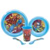 Spider-Man Easy 5 Pcs Set (Plate, Bowl, 260 Ml Glass And Cutlery) In Spiderman Midnight Flyer Case | Children'S Tableware