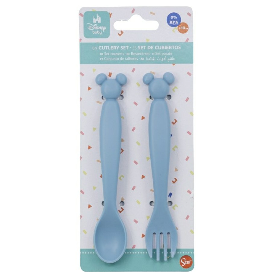 MicWholesale Mouse Set Of 2 Mickey Mouse Shape Pp Cutlery | Covered