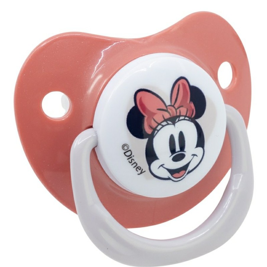 Minnie Mouse Set Of 2 Pacifier Anatomical Silicone Neat +6 M With Minnie Mouse Heart Full Cover | Pacifiers - Accessories