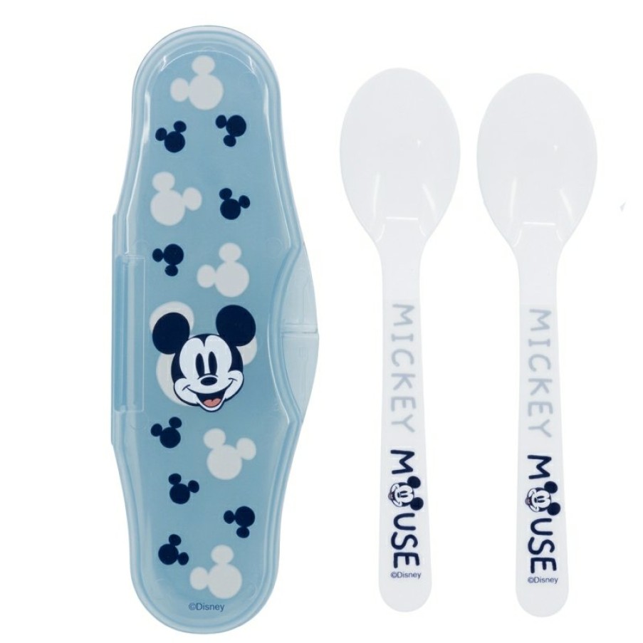 MicNew Mouse Toddler Case 2 Pp Spoons Mickey Mouse Full Of Smiles | Covered