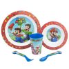 Super Mario Micro 5 Pcs Set (Plate, Bowl, 260 Ml Glass And Cutlery) Super Mario | Children'S Tableware