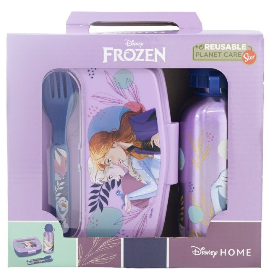 Frozen Urban Back To School Set 4 Pcs (400 Ml Aluminum Bottle And Sandwich Bowl With Cutlery) Frozen Trust The Journey | Sets