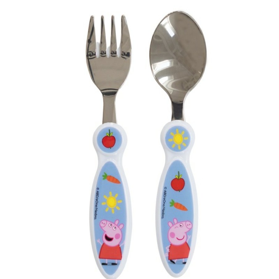 Peppa Pig 2 Pcs Metallic Cutlery Set Peppa Pig | Covered