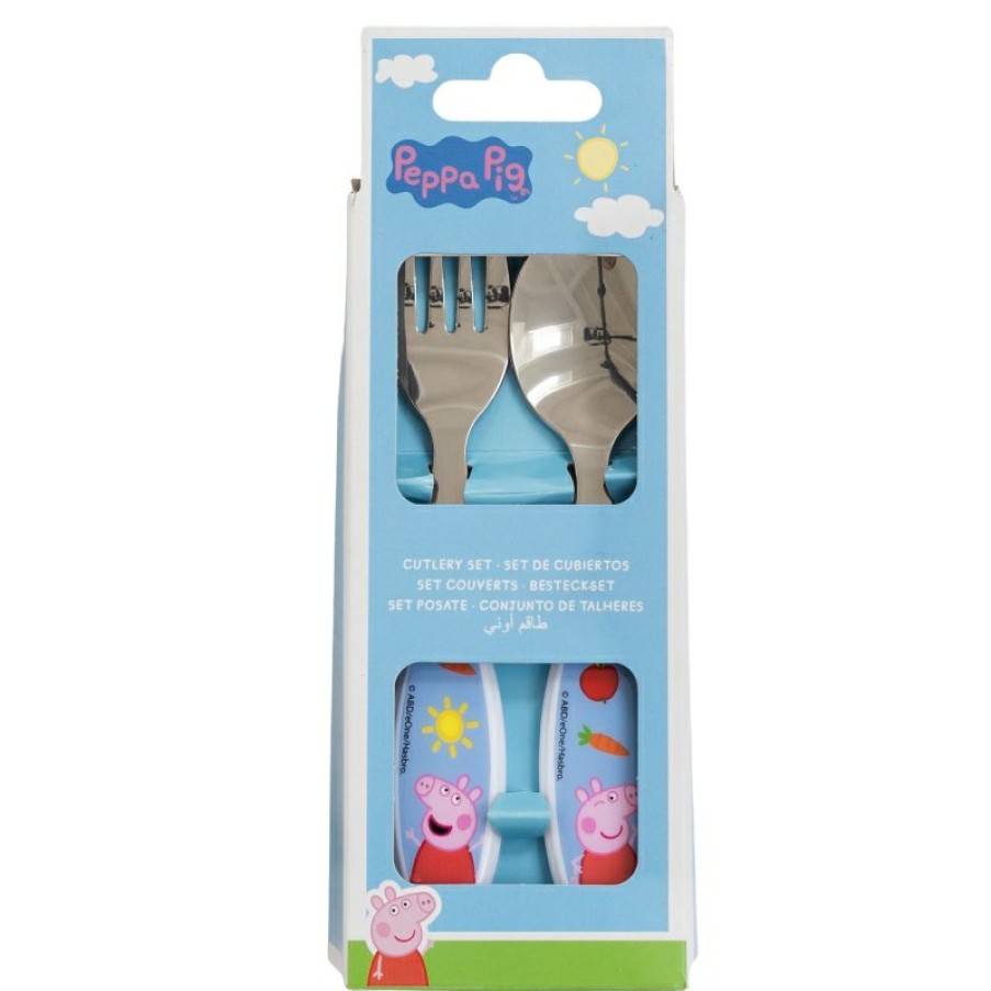 Peppa Pig 2 Pcs Metallic Cutlery Set Peppa Pig | Covered