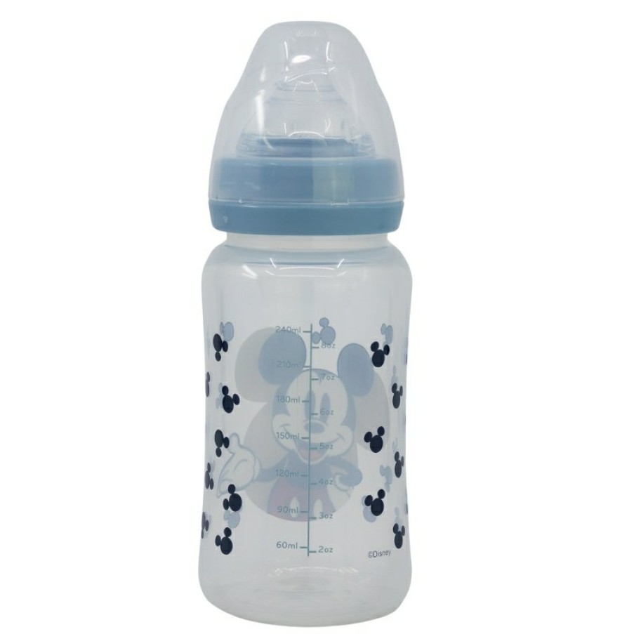 MicClearance Mouse Wide Neck Bottle 240 Ml Silicone Teat 3 Positions Mickey Mouse Full Of Smiles | Baby Bottles - Accessories