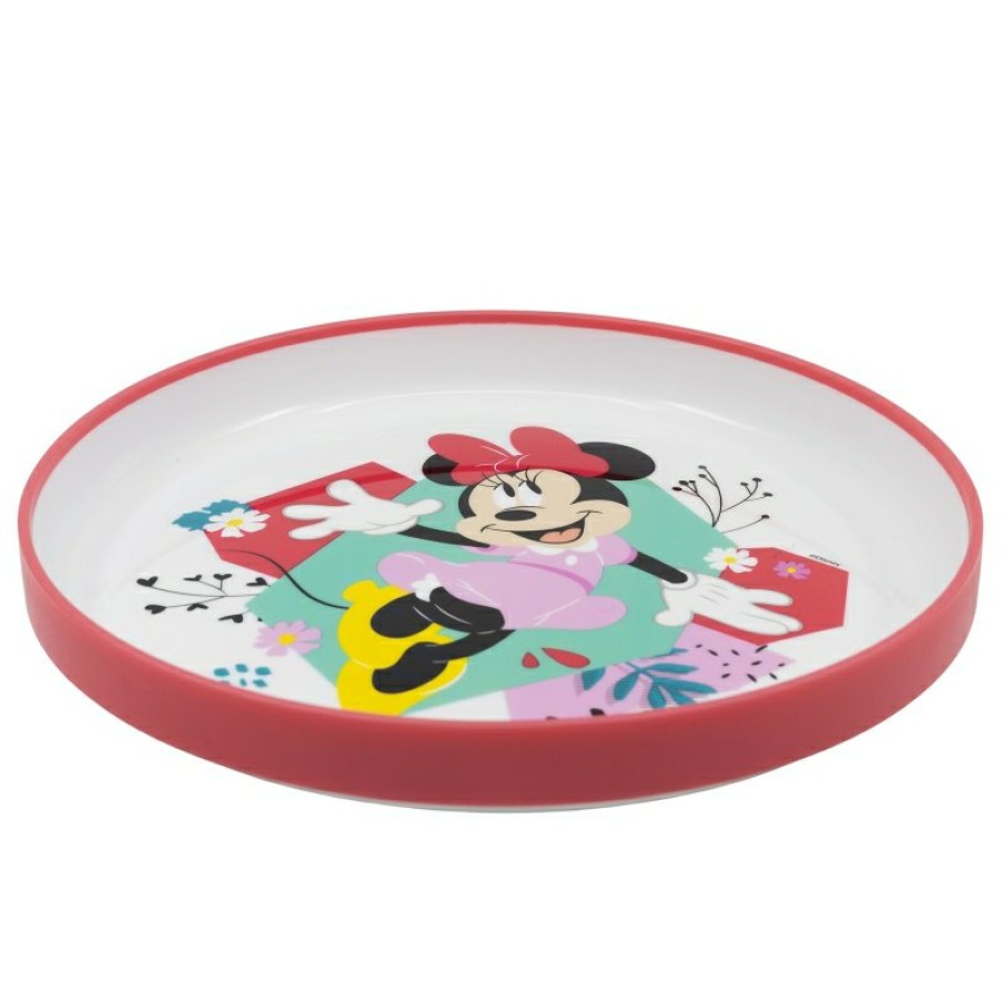 Minnie Mouse Premium Two-Color Minnie Mouse Non-Slip Plate Being More Minnie | Dishes