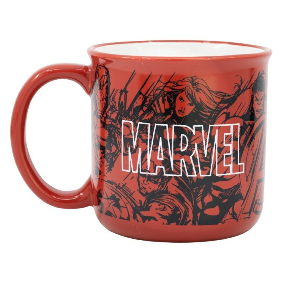 Avengers Ceramic Breakfast Mug 400 Ml In Marvel Pattern Gift Box | Cups