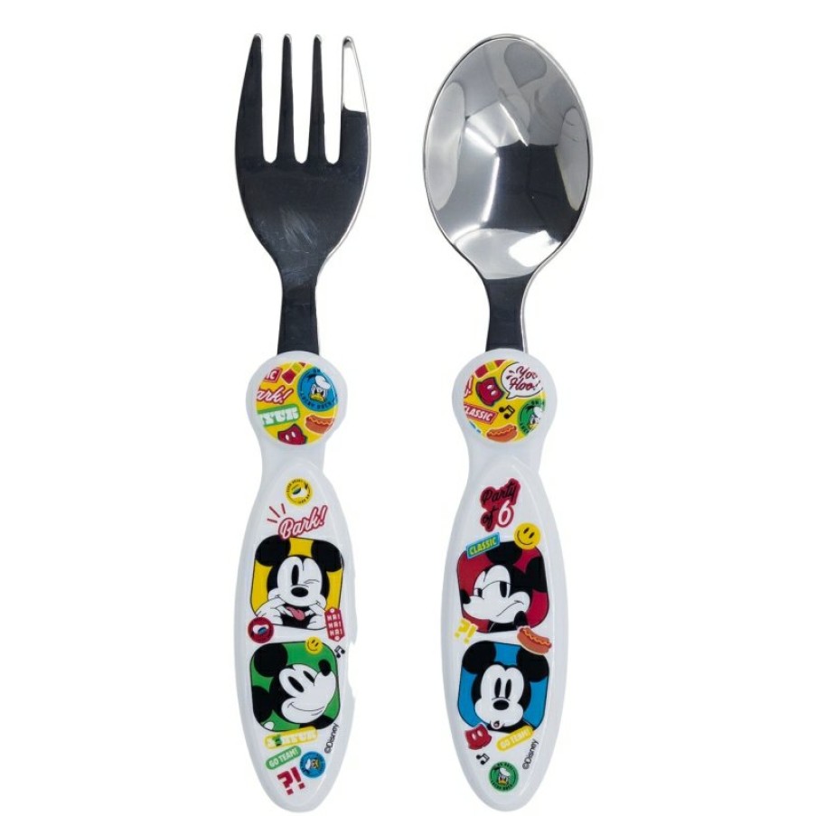 MicNew Mouse Metal Cutlery Set 2 Pcs Mickey Mouse Fun-Tastic | Covered