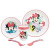 Minnie Mouse 5 Pcs Premium Two-Tone Non-Slip Set (Plate, Bowl, 260 Ml Glass And Cutlery) In Box Minnie Mouse Being More Minnie | Children'S Tableware