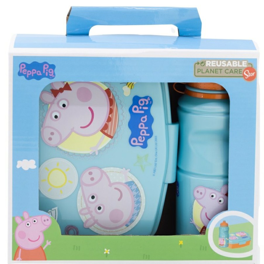 Peppa Pig Back To School Set In Gift Box (380 Ml Sport Easy Hold Bottle And Rectangular Sandwich Bowl) Peppa Pig Core 2022 | Sets