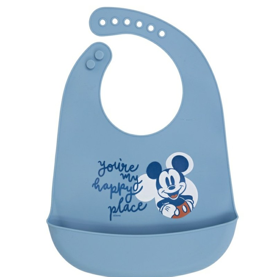 MicWholesale Mouse Mickey Mouse Full Of Smiles Silicone Bib | Bibs