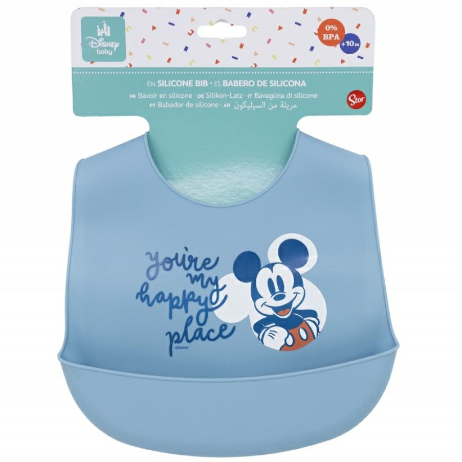 MicWholesale Mouse Mickey Mouse Full Of Smiles Silicone Bib | Bibs