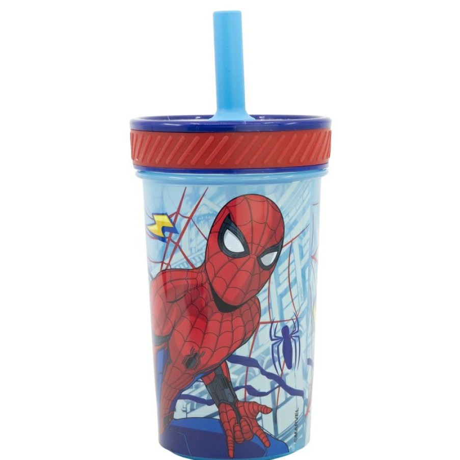 Spider-Man Anti-Tip Pp Cup With Silicone Straw 370 Ml Spiderman Dimension | Glasses