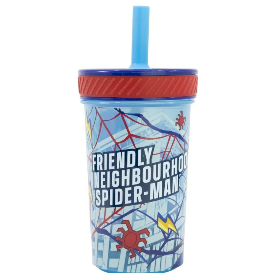 Spider-Man Anti-Tip Pp Cup With Silicone Straw 370 Ml Spiderman Dimension | Glasses