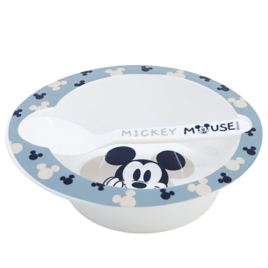 MicClearance Mouse Micro Toddler Set 2 Pcs (Bowl And Spoon) Mickey Mouse Full Of Smiles | Plates And Bowls