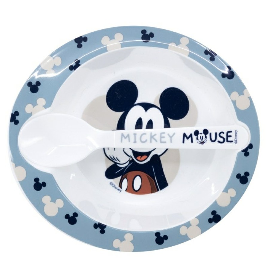 MicClearance Mouse Micro Toddler Set 2 Pcs (Bowl And Spoon) Mickey Mouse Full Of Smiles | Plates And Bowls