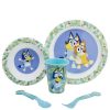 Bluey Micro 5 Pcs Set (Plate, Bowl, 260 Ml Glass And Cutlery) Bluey | Children'S Tableware