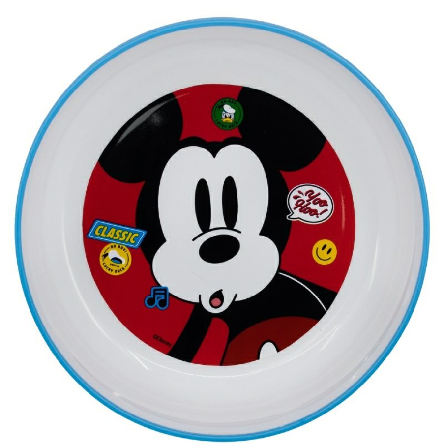 MicOnline Mouse Premium Two-Color Mickey Mouse Fun-Tastic Non-Slip Bowl | Bowls