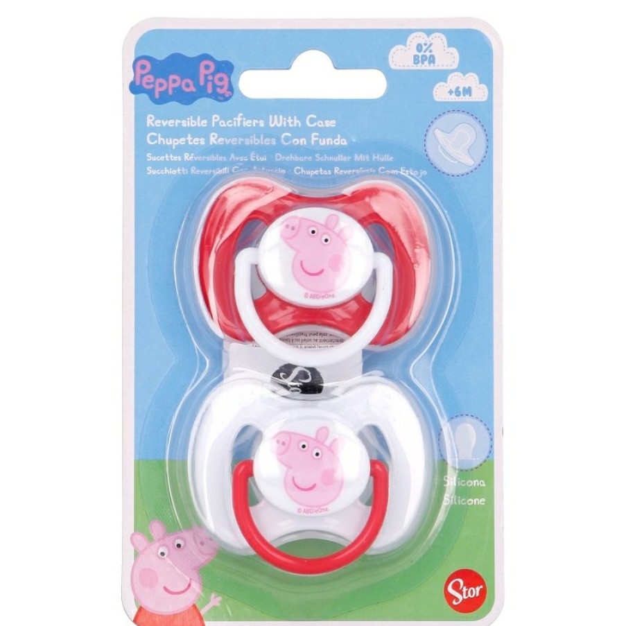 Peppa Pig Set Of 2 Reversible Silicone Neat Pacifier +6 M With Cover Peppa Pig Little One | Pacifiers - Accessories